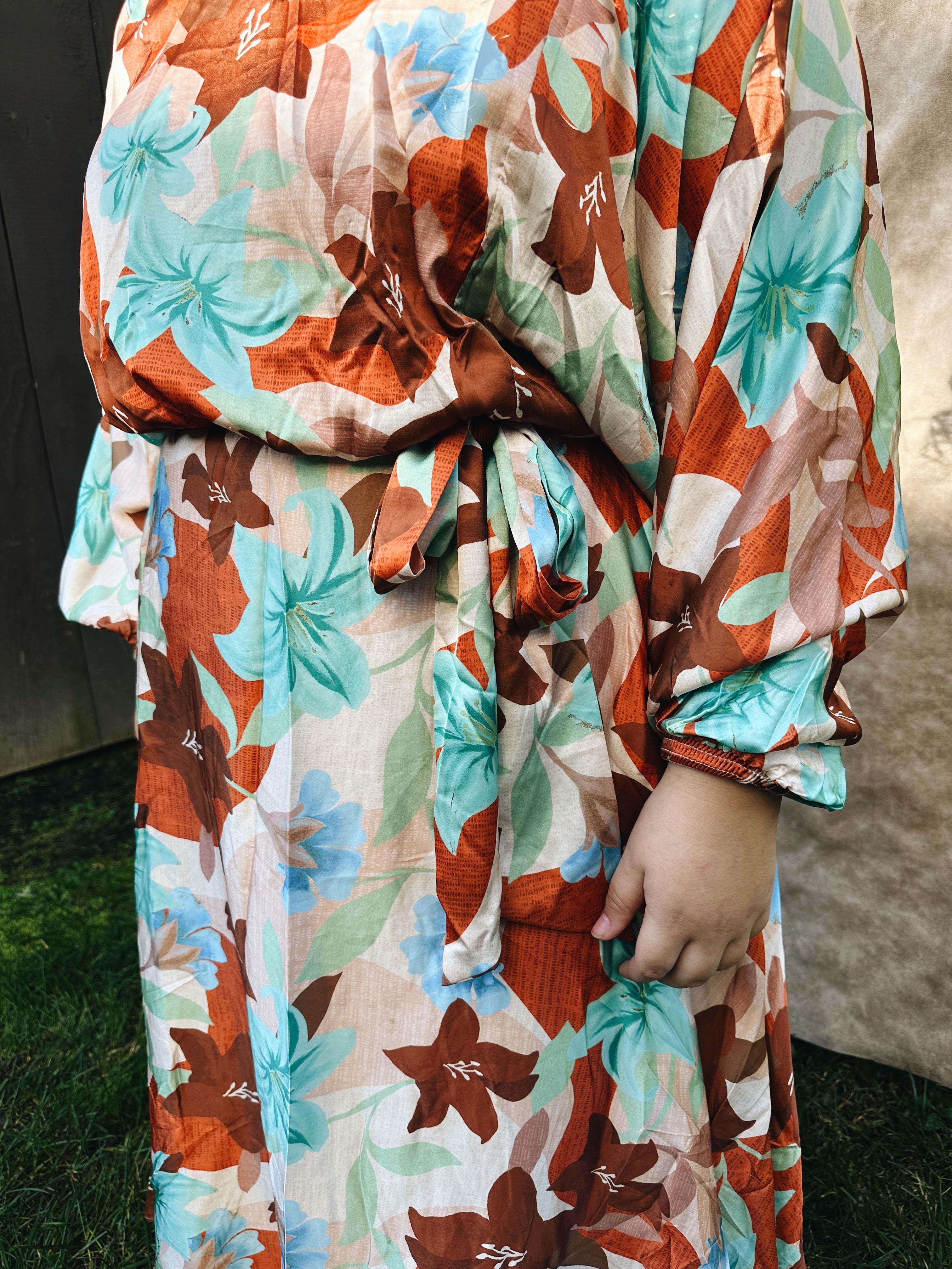 Plus Satin Autumn Midi Dress