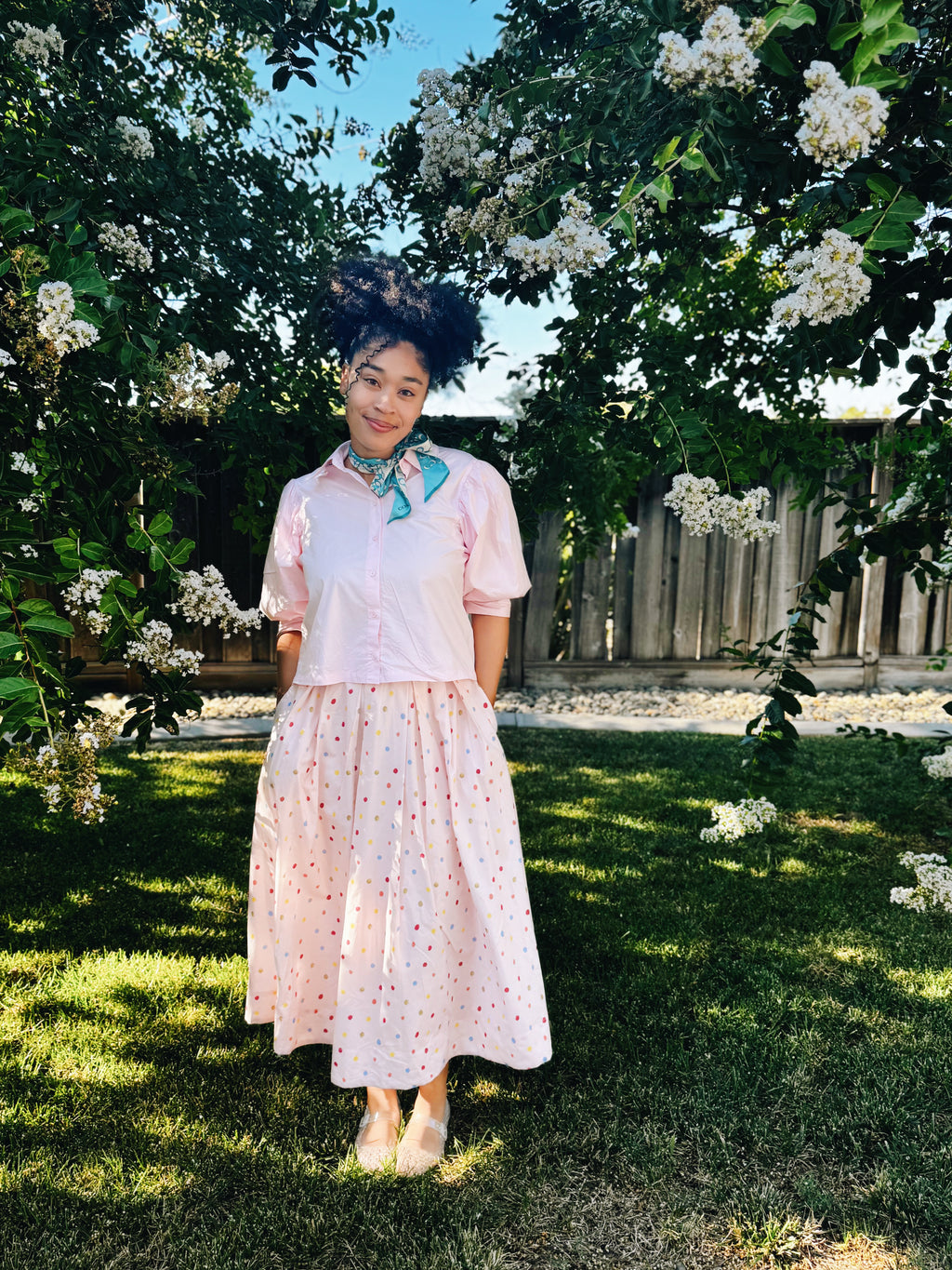 The Everly Dot Midi Skirt