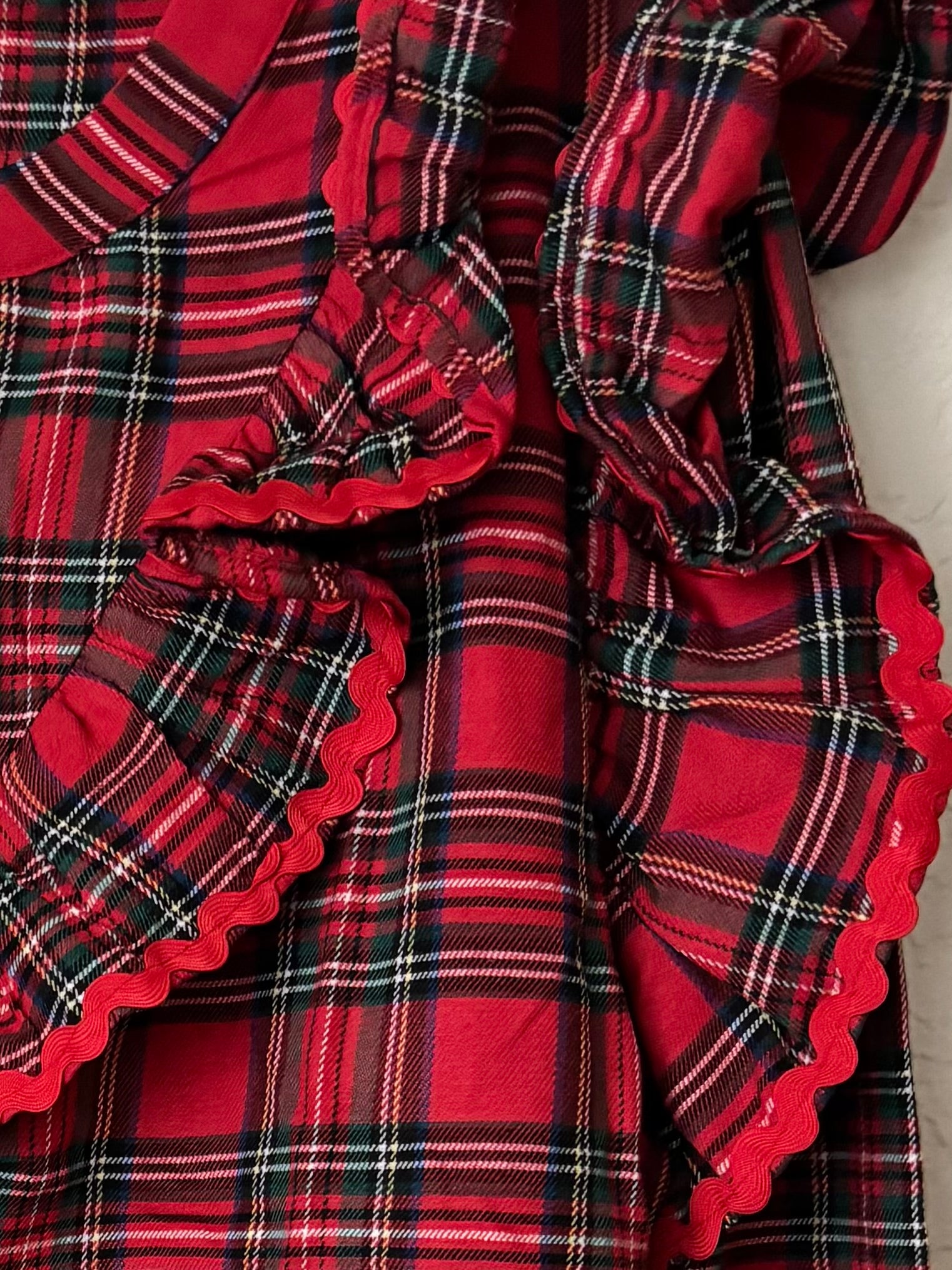 Christmas Plaid Ruffled Top