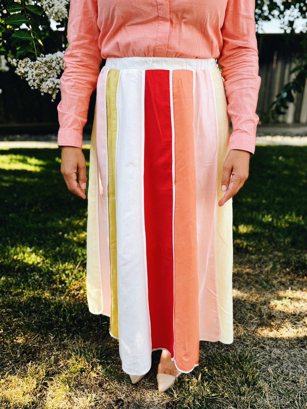 Sunbeam Stripe Midi Skirt