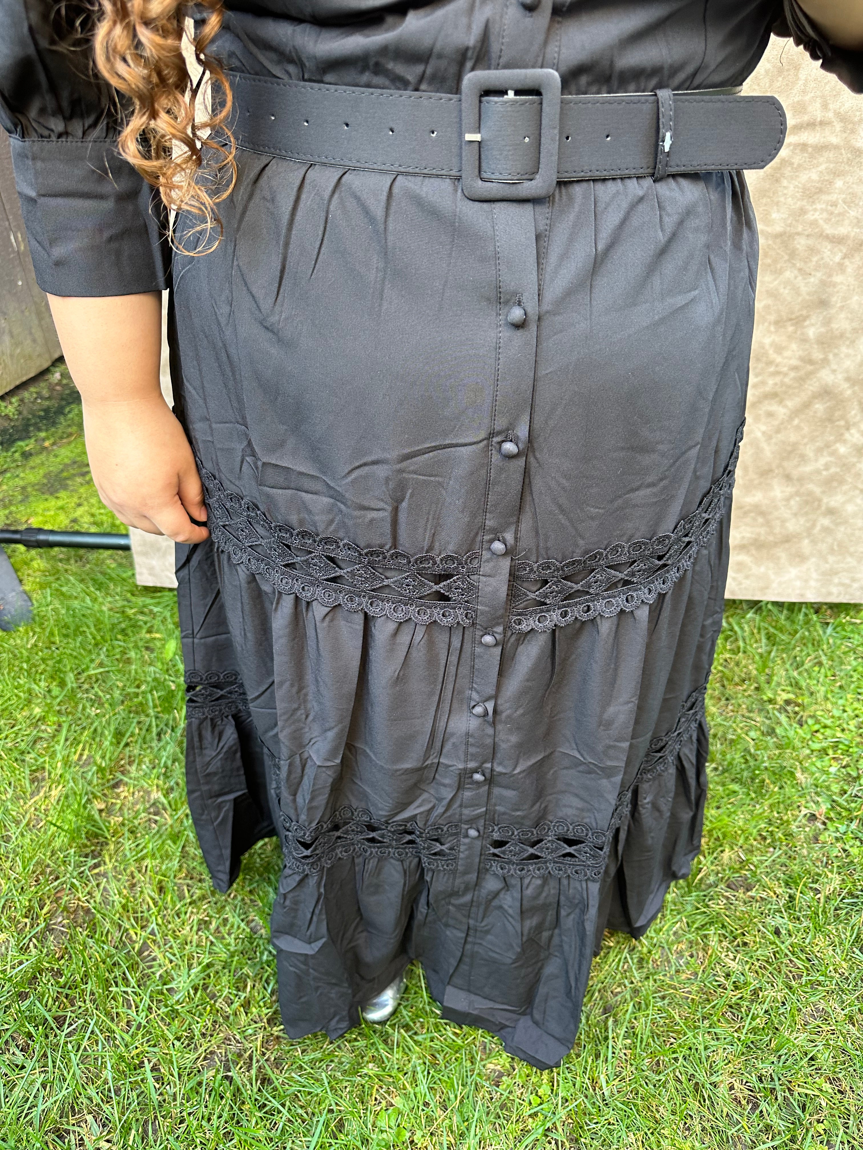 Plus Black Crochet Maxi Dress