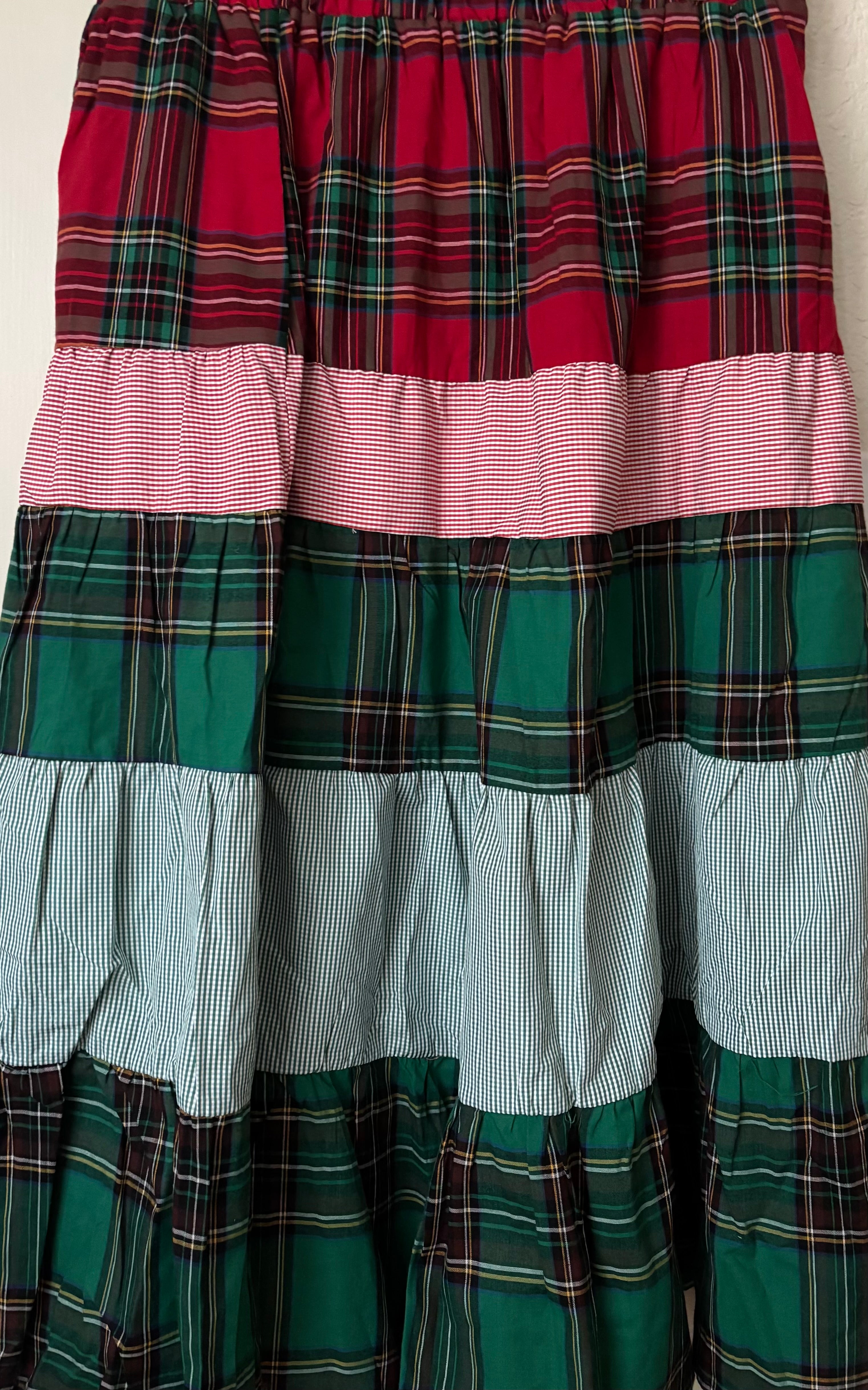 Holly Plaid Mixed Midi Skirt